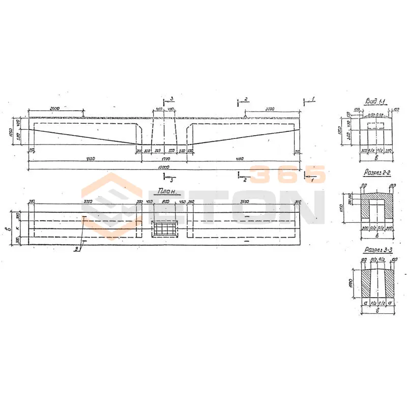 Блоки ригеля Серия 3.503.1-69 1БР 100-16-12