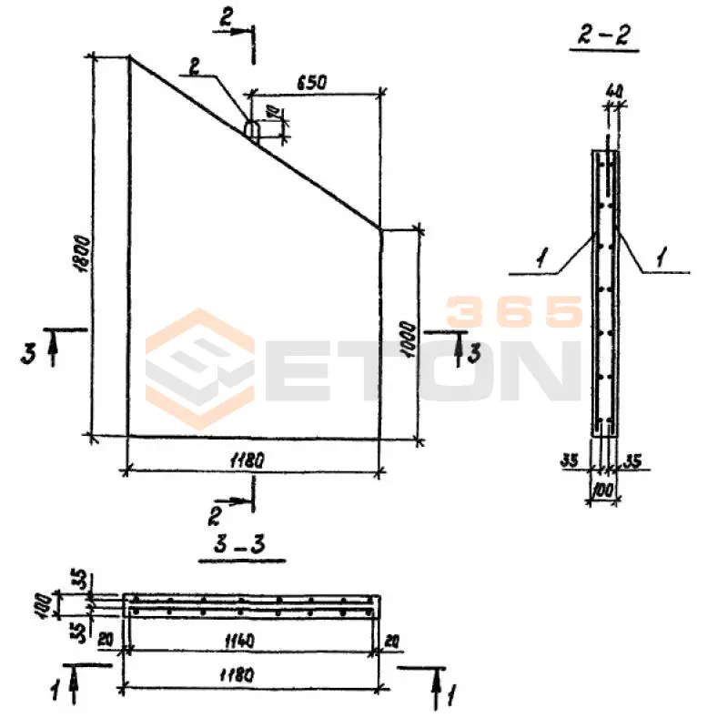Плиты заборных стенок Серия 3.503.1-55 СПС 1