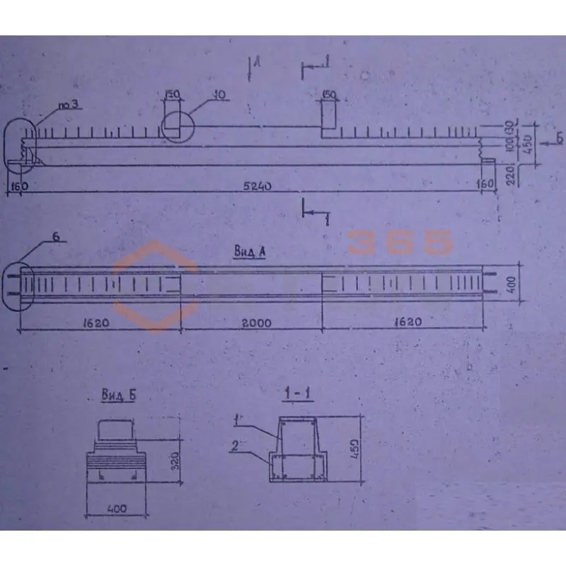 Ригели для опирания многопустотных плит перекрытий Серия 1.020.1-2с/89 РП 4-53