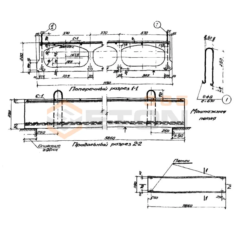 Панели с овальными пустотами Серия ИИ 01-02 ПОНТ 60-12 (ИИ 01-02)