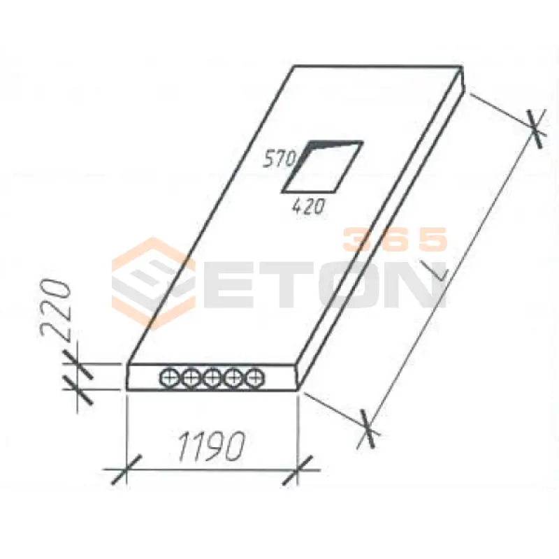 Плиты многопустотные Серия Б1.141.1-1.11 ПСМ 64-12-22-13 S800-1 (Б1.141.1-1.11)