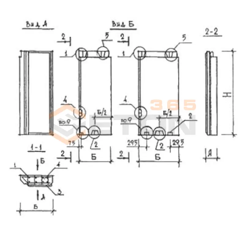 Наружные стеновые панели Серия КУБ 2,5 ВНП 16-28-4-1