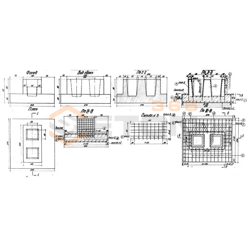 Фундаменты ТП 501-166 Ф 2 (ТП 501-166)