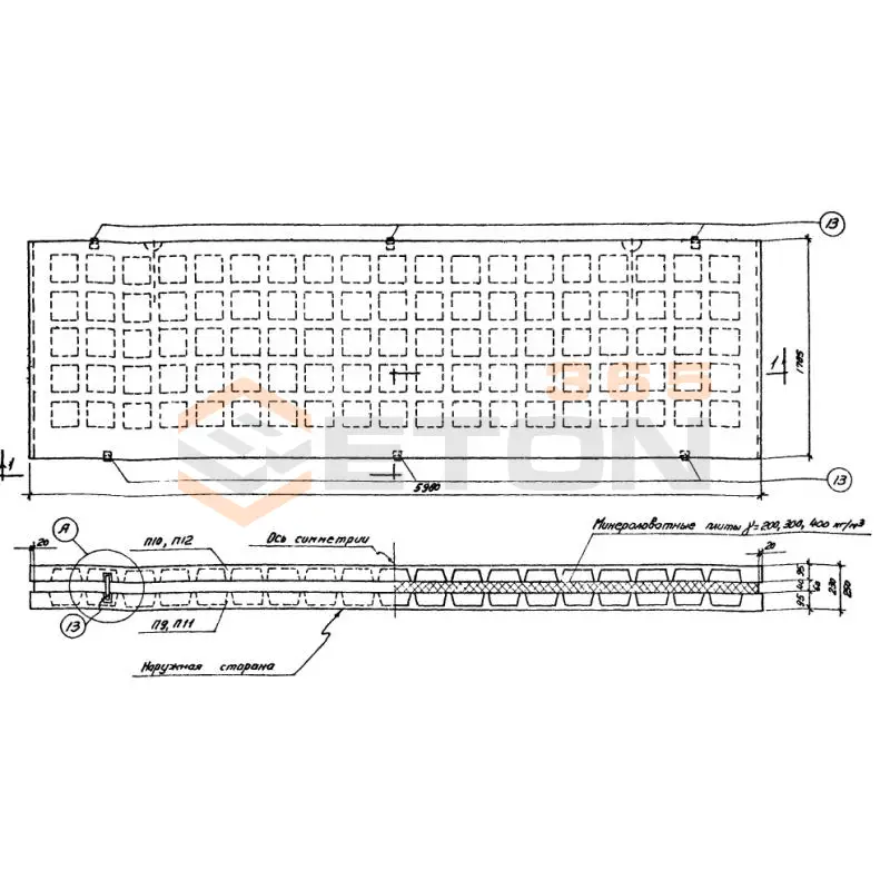 Панели стеновые трехслойные СТ 02-33 ПСТ 23-2-1,8-6 (СТ 02-33)