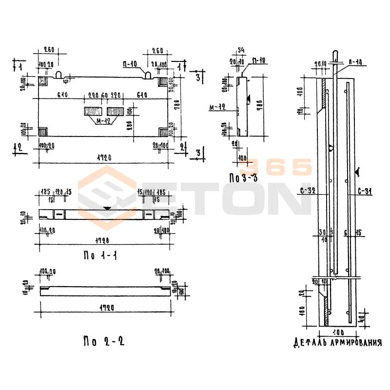 Стенки шахт лифтов Серия 03-02 Альбом 65 СЛ 5 а
