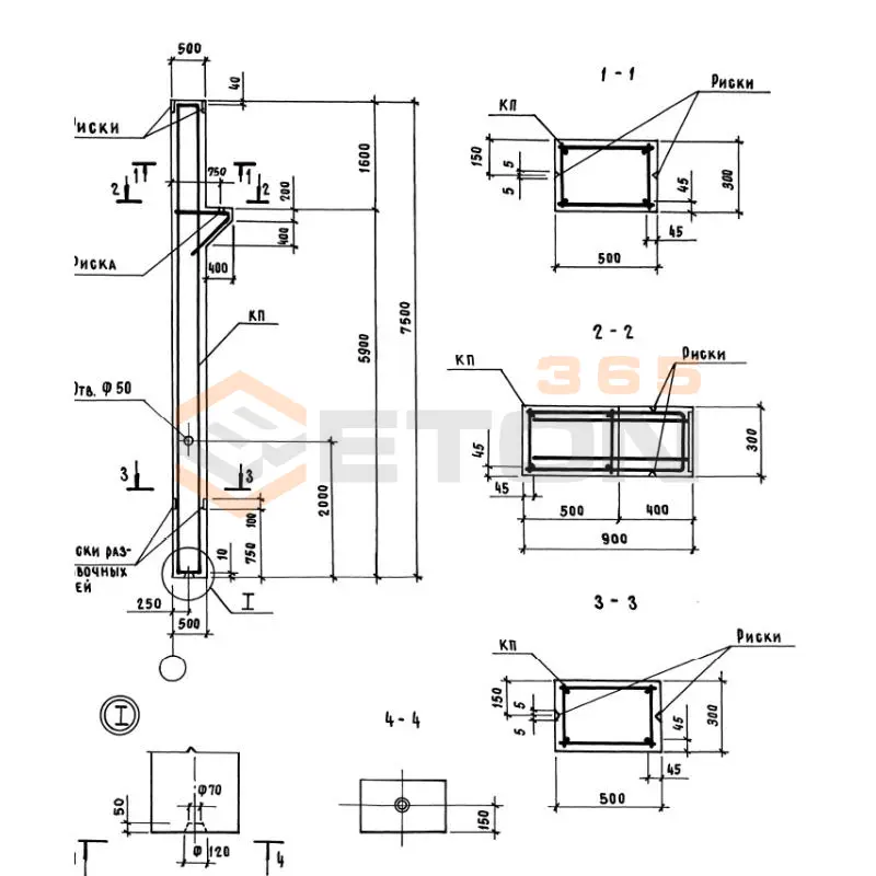 Колонны Серия 1.424.1-13 КР 66-3