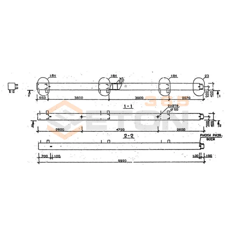 Колонны сечением 400х400 мм для зданий с высотами этажей 3,6 м Серия 1.020.1-2с/89 5КВ 36-99-4 сн