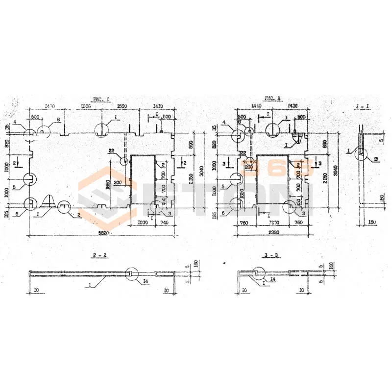 Панели внутренних стен Серия 1.090.1-2с ПВП 58-30-10-1 тс9 (1.090.1-2с)
