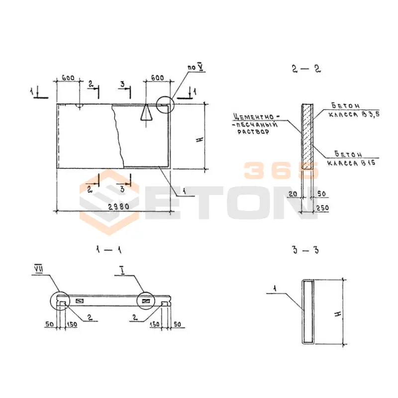 Панели стеновые двухслойные Серия 1.832.1-18.93 ПСД 30-18-25 ул