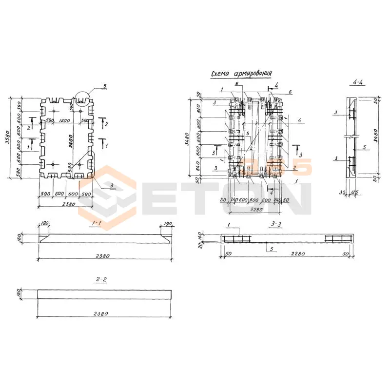 Плиты перекрытия Серия 1.143.1-9с 2П 36-24-4,5 с (1.143.1-9с)