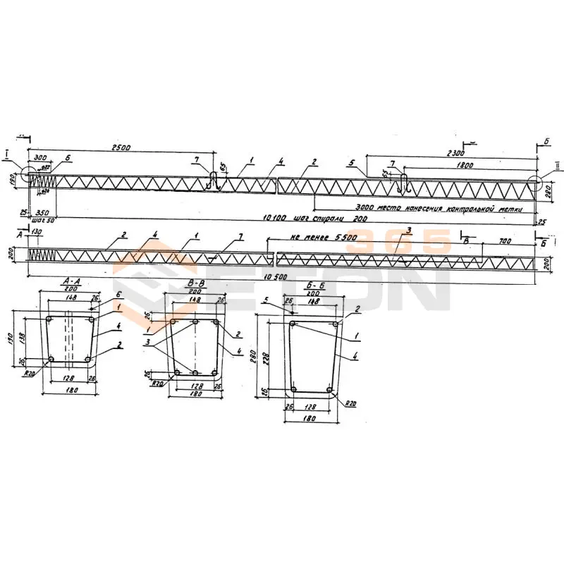 Стойки железобетонные серия 3.407.1-136; серия 3.407.1-143 СВ 105