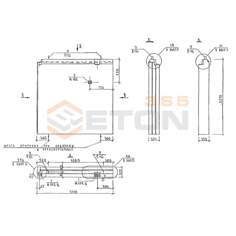 Панели наружных стен цокольные трехслойные Альбом 3РС 17-15 3НЦ 9-3 т (Альбом 3РС 17-15)