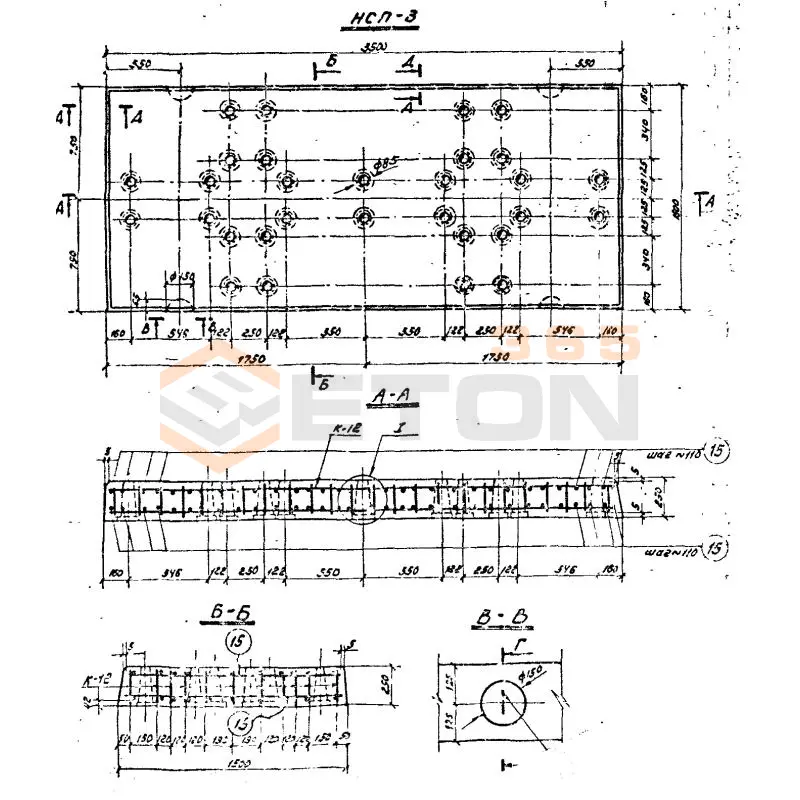 Плиты НСП и ПФ и ФП серия 3.407.1-157 ( серия 3.407-102, 3.407-40/70 ) НСП 1