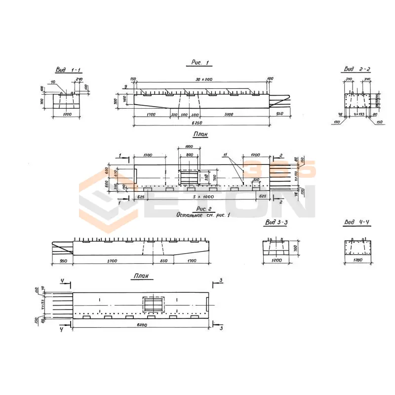 Блоки ригелей Серия 3.503.1-105 3БР 63-3-22