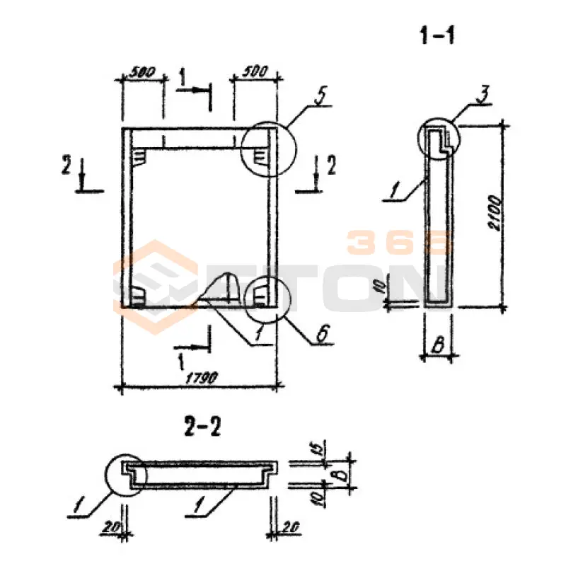 Панели стеновые нулевого цикла (цокольные) Серия 1.090.1-3пв ПСЦ 18-21-3,0 п пв (1.090.1-3пв)