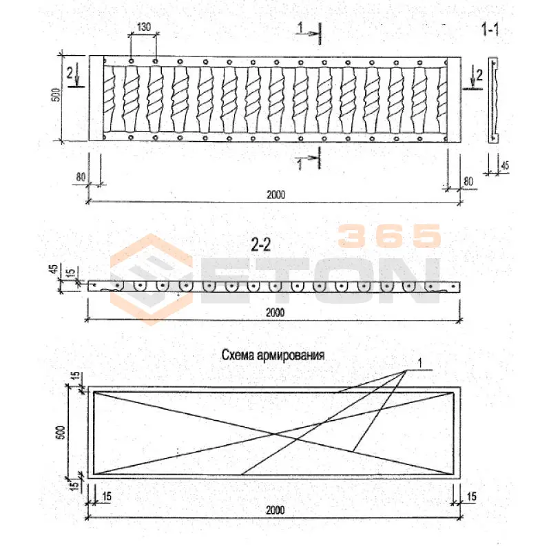 Панели оград Серия Б3.017.1-7.05 ПО 20-5-5 м-40 (Б3.017.1-7.05)