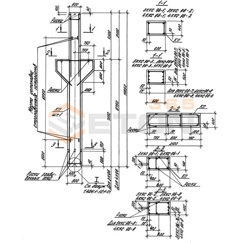 Колонны Серия 1.424.1-12 4ККС 96-8