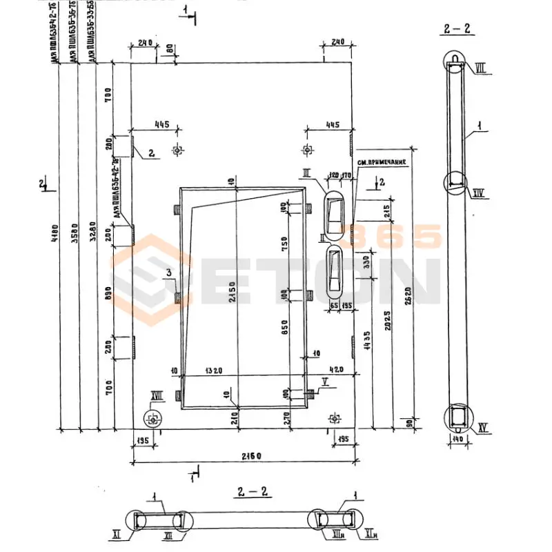 Панели шахт лифтов Серия 1.289.1-2 ПШЛ 63б-42-7 б