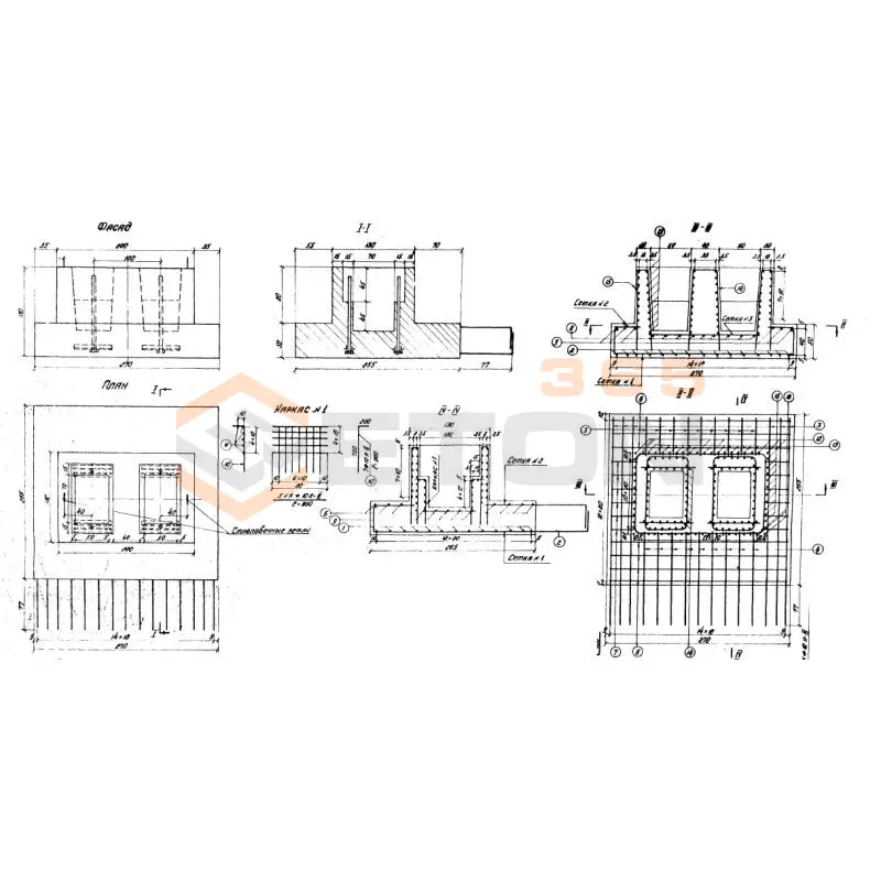 Фундаменты ТП 501-166 Ф 8 (ТП 501-166)