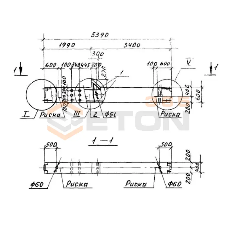 Колонны высотой 5,4 м Серия 1.420.1-20с К 19-20 с
