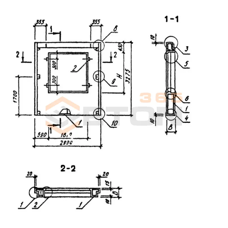 Панели наружных стен однослойные Серия 1.090.1-3пв 5ПСО 30-33-3,5-2 п пв (1.090.1-3пв)