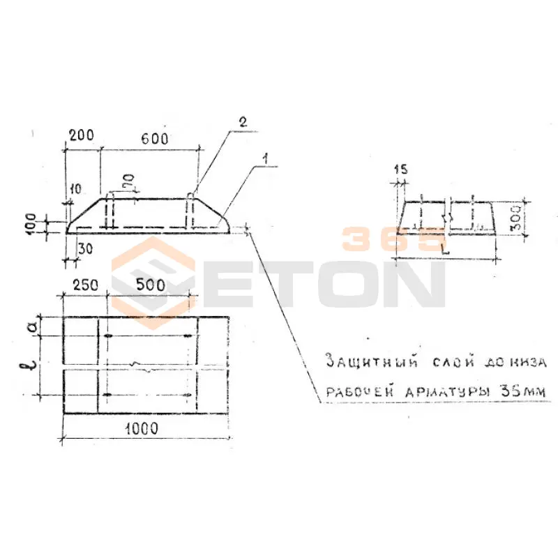 Плиты железобетонные ленточных фундаментов (фундаментные подушки) ГОСТ 13580-85 ФЛ 10-30-2