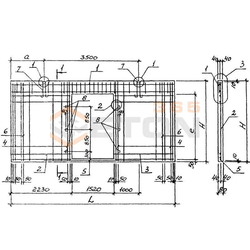 Панели перегородок железобетонные для зданий промышленных и сельскохозяйственных предприятий Серия 1.030.9-2 ПГ 60-30-2 т д