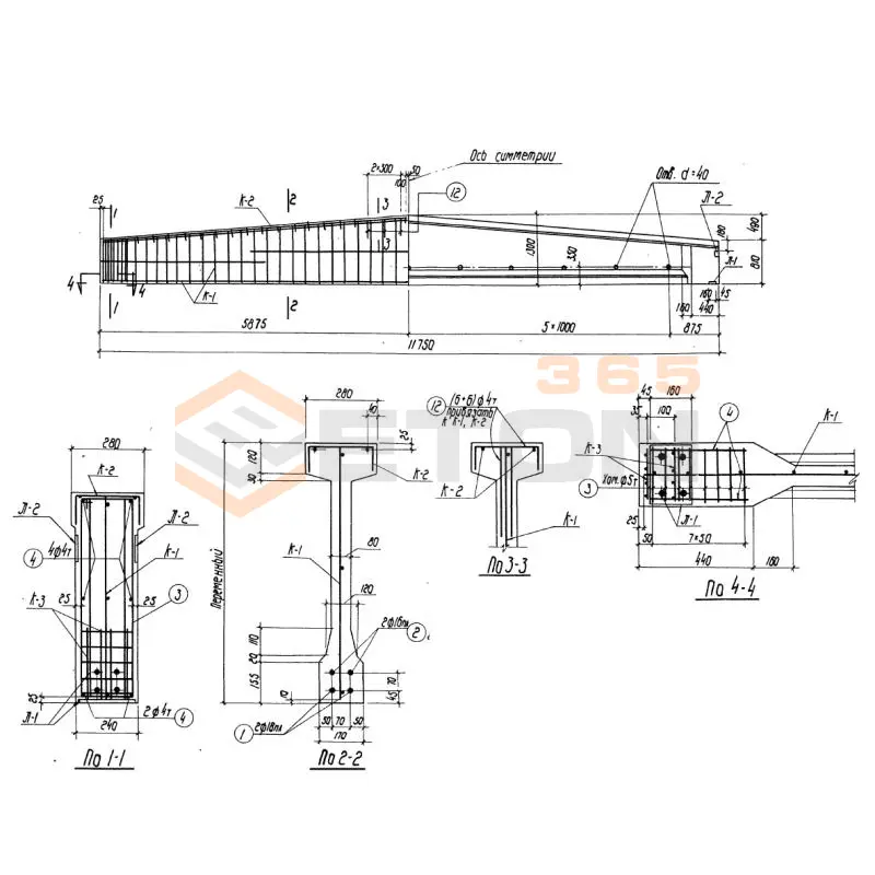 Балки Серия ПК 01-06 Б 5-12-1