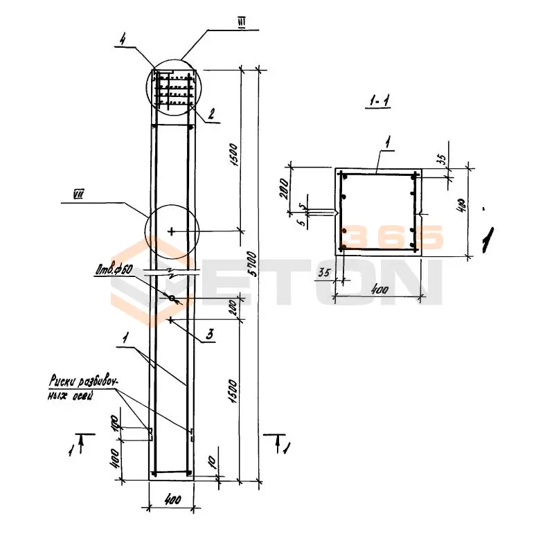 Колонны Серия 1.823.1-3с 1К 57-4-3 с