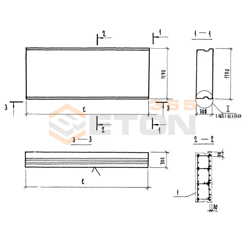 Панели покрытий сплошные Серия 1.165.1-10 П 27-12-30-3 я