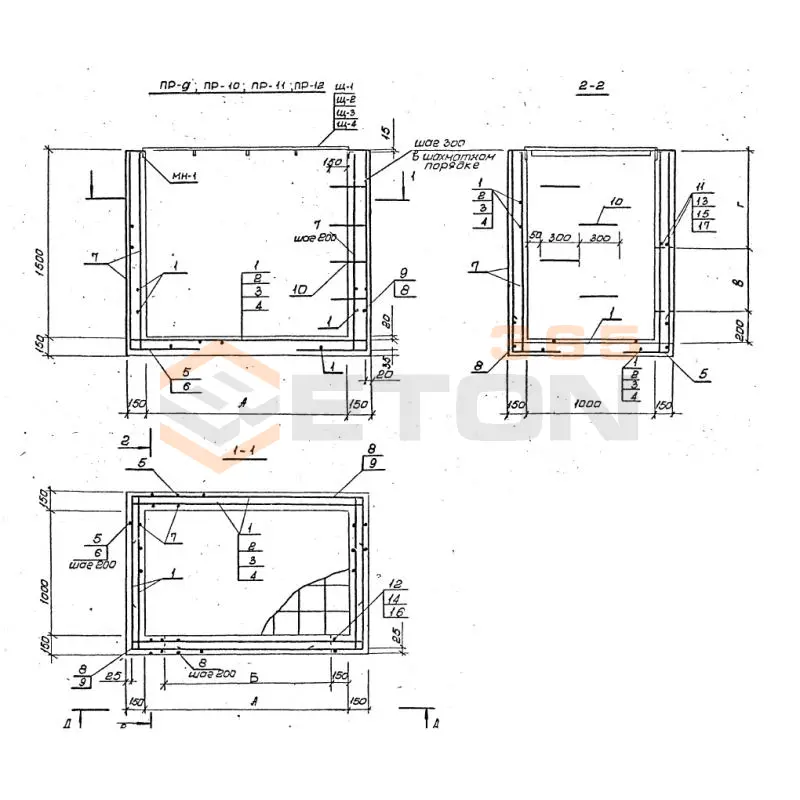Приямки монолитные Серия 3.006 КР-1 ПР 12 (3.006 КР-1)