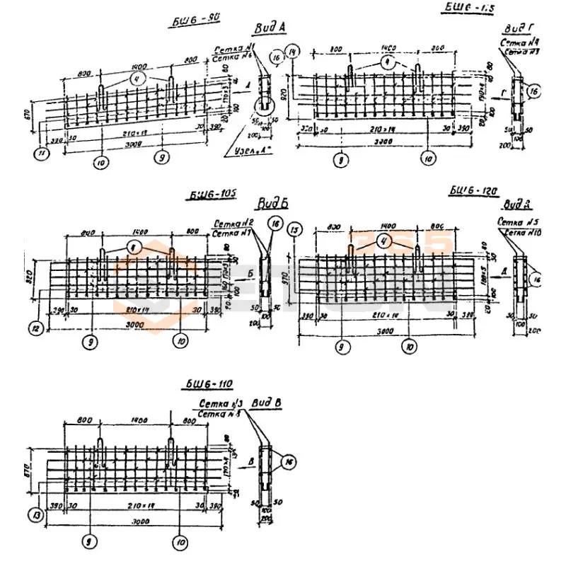 Блоки шкафных стенок Серия 3.503-30 БШ 6-105 (3.503-30)