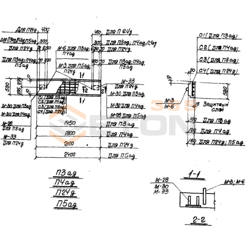 Плиты перекрытий Серия ХТР 1-1 П 3 ад (ХТР 1-1)