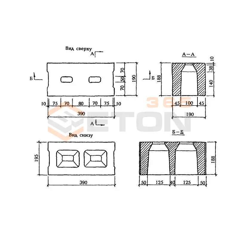 Камни для кладки стен ГОСТ 6133-99 КСР-ПР-ПС 39