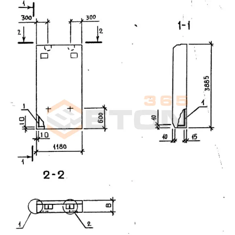 Панели стеновые цокольные серия 1.020-1/87 ( 1.020.1-7, 1.020-1/83, ИИ 04-1, 1.020.1-3пв ) ПСЦ 12-39-3,5 л пв
