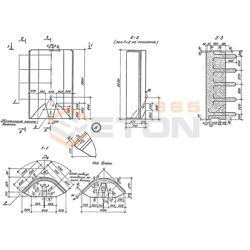 Блоки контурные концевые Серия 3.501.1-150 3К 11-25
