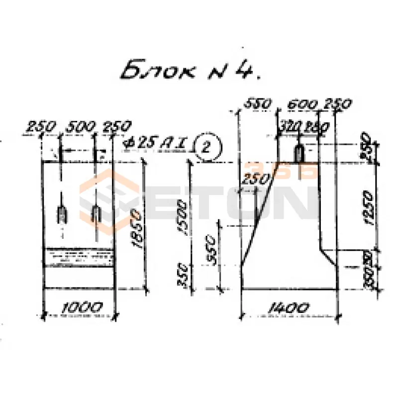 Блоки стенок Серия 3.501-107 Блок 4 (3.501-107)