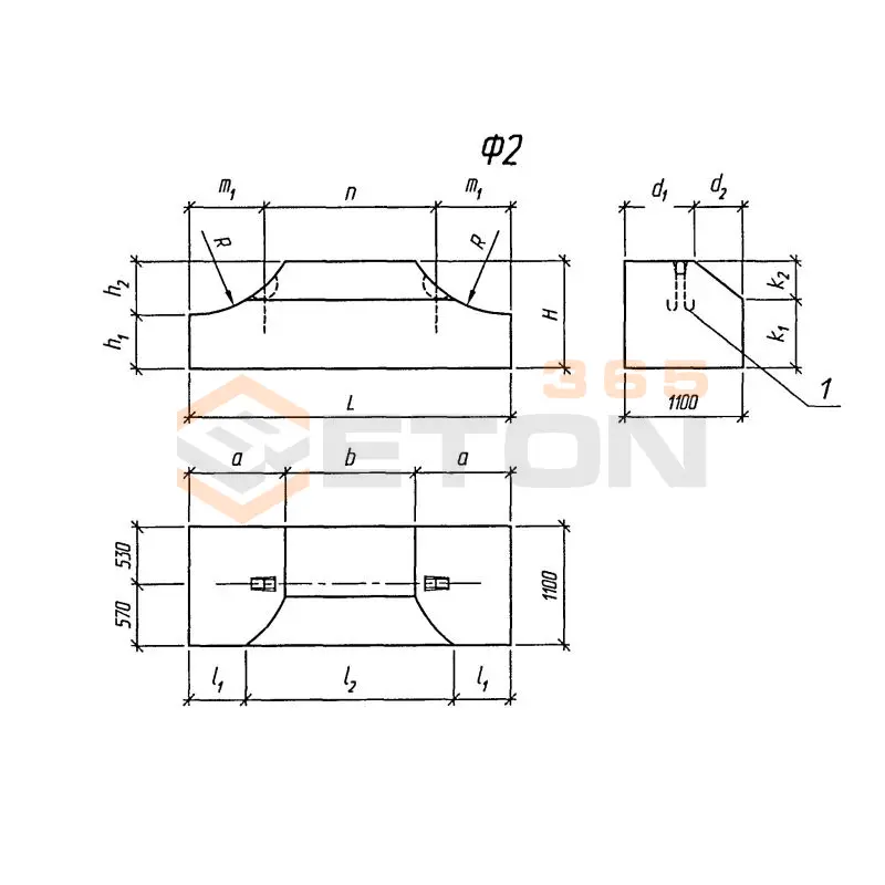 Блоки фундамента Серия 3.501.3-187.10 Ф 2-5-155 (3.501.3-187.10)