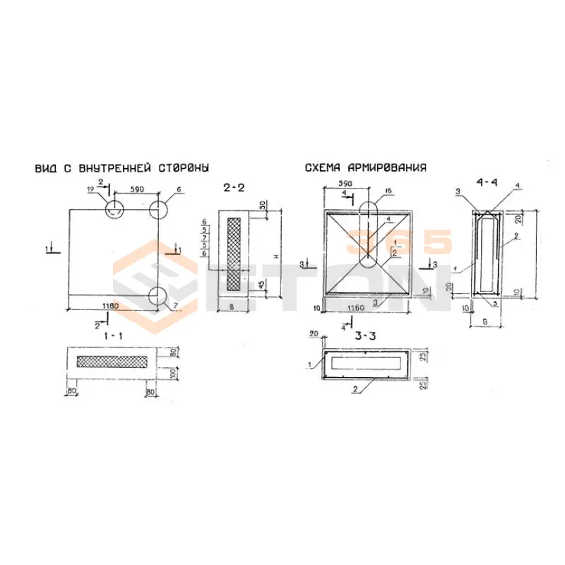 Панели стеновые трехслойные Серия 1.232.1-7 2ПСТ 12-15-2,5 л