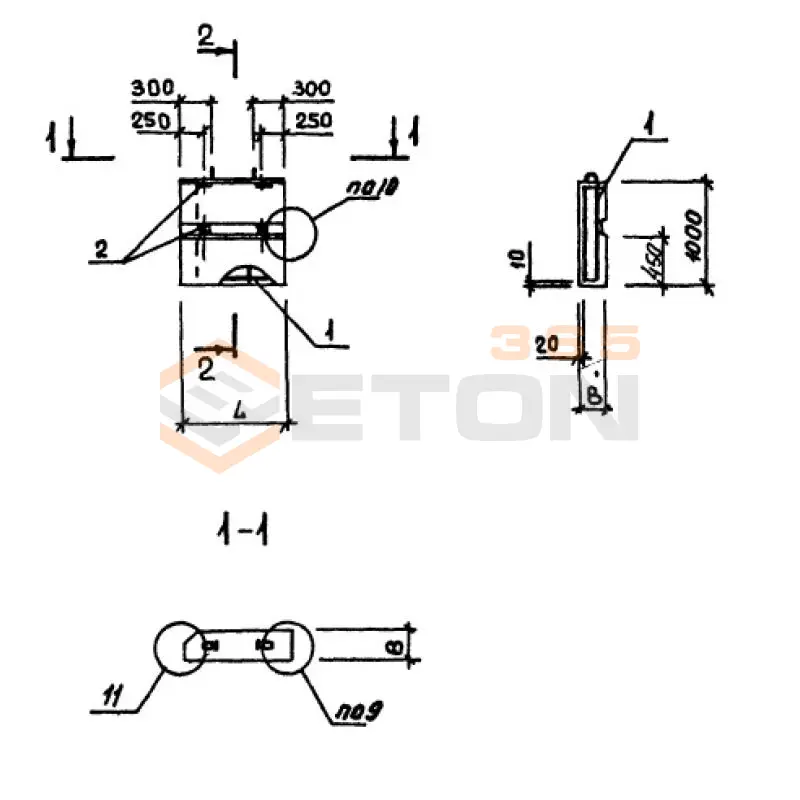 Панели однослойные самонесущие Серия 1.232.1-8 2ПССП 9-10-3,1 п (1.232.1-8)