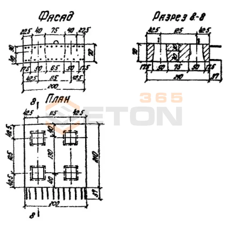 Блоки плит Серия 3.503-28 П 1 (3.503-28)