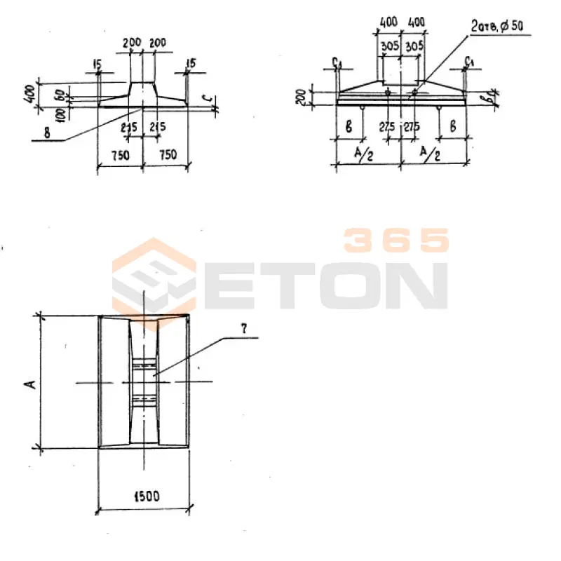 Плиты фундаментов Серия 3.407.1-144 П 1,5-2,2