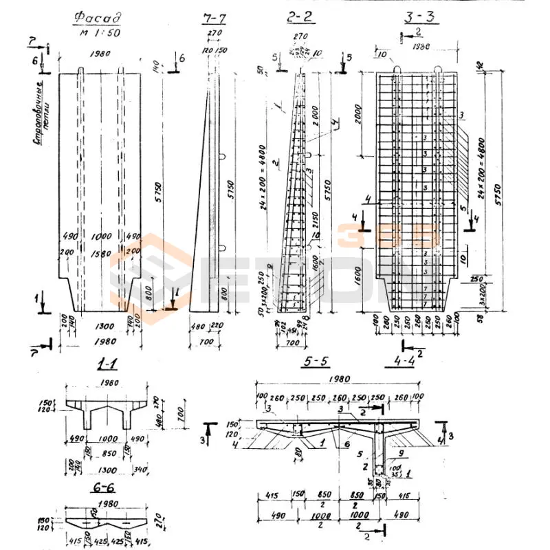 Плиты лицевые Серия 3.501.1-135 ЛПВ 6