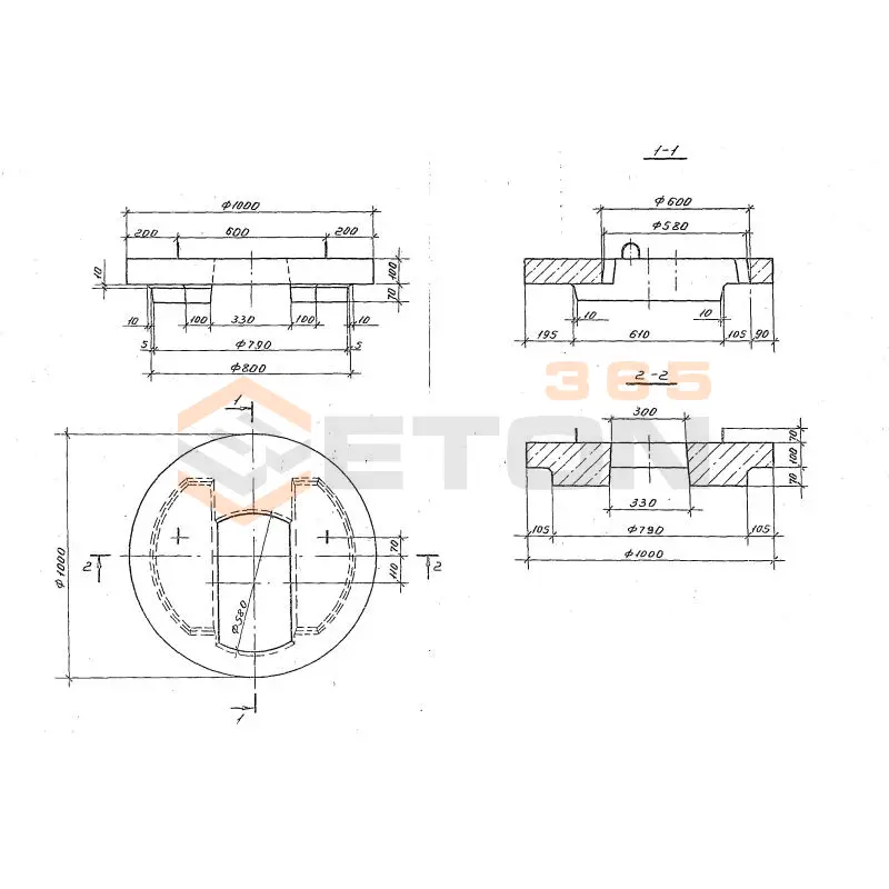 Плиты перекрытия колодцев Серия 3.003.1-1/87 ПКМ 8