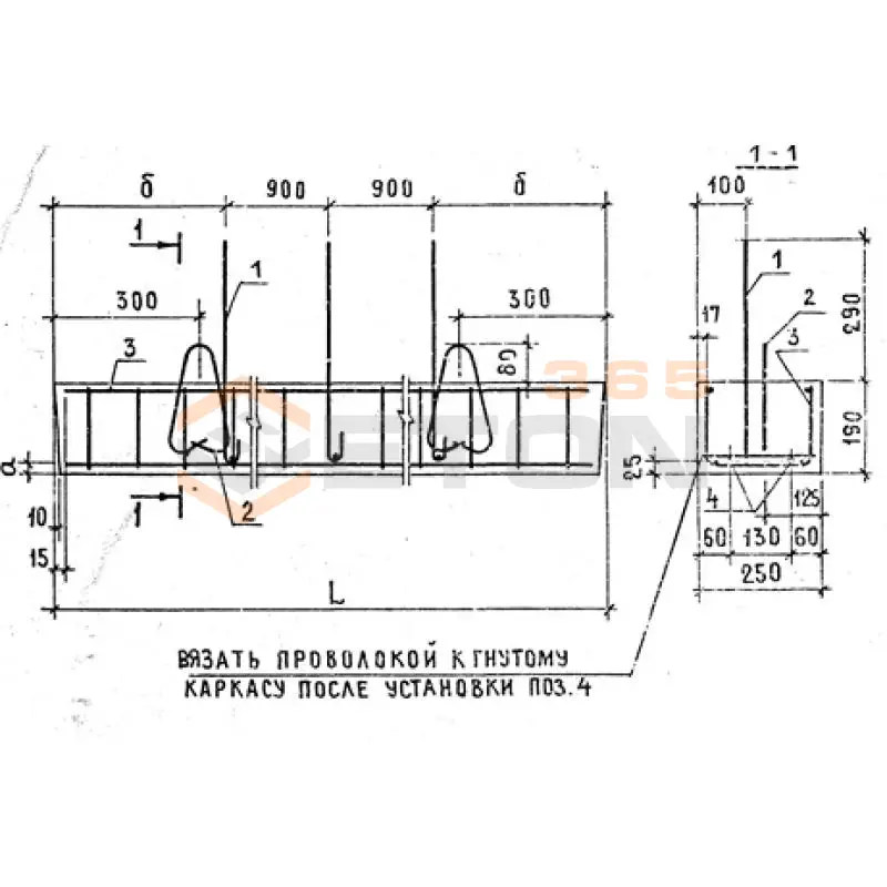 Перемычки брусковые ПБ серия 1.038.1-1 ( 1.138-10, ИИ 03-02, ГОСТ 948-84, 1.139-1 ) 1ПР 24-25-19-28 АVта