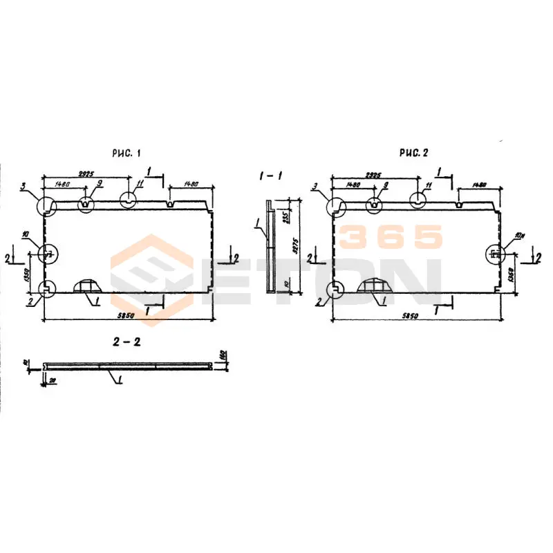 Панели внутренних стен Серия 1.090.1-3пв 2ПВ 59-33-1 т пв (1.090.1-3пв)