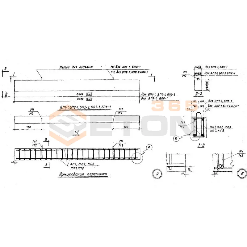 Перемычки Серия КЭ 01-58 БП 2-2