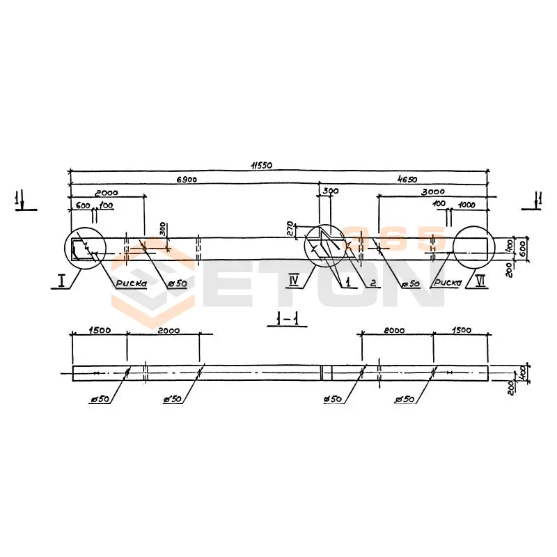 Колонны высотой 6,0; 7,2 м Серия 1.420.1-19 К 57-8