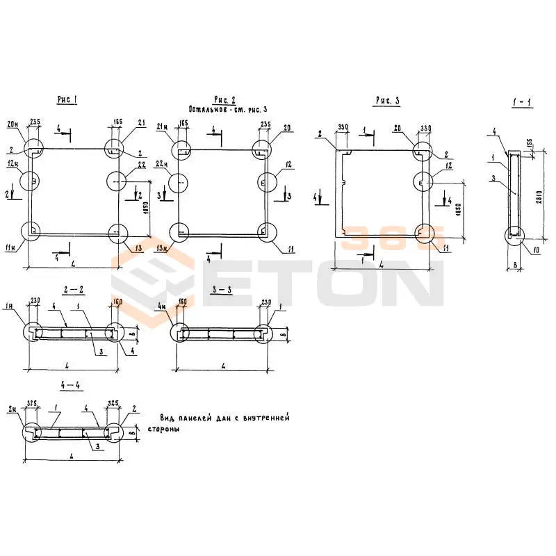 Панели наружных стен Серия 1.132.1-15 3ПСН 29-28-40-1 п-1