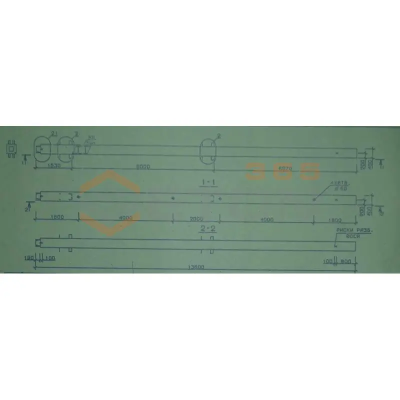 Колонны сечением 400х400 мм для зданий с высотами этажей 5,4-6,0 и 6,0 (7,2) м Серия 1.020.1-2с/89 1КН 60-136-13 с